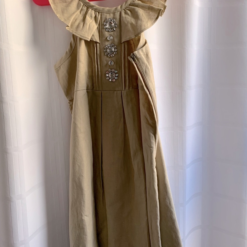 NWT Gymboree girls khaki linen dress size 6